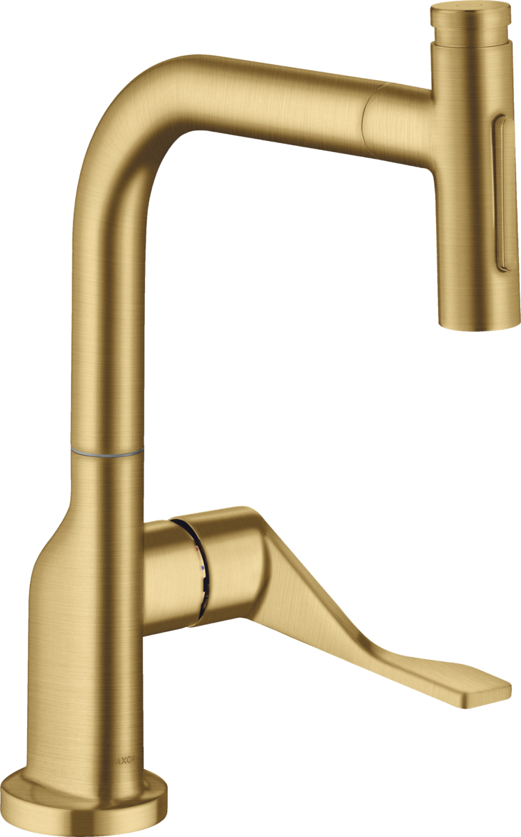 AXOR Citterio 1.75 GPM 2-Spray Pull-Out Brushed Gold Optic Kitchen Faucet