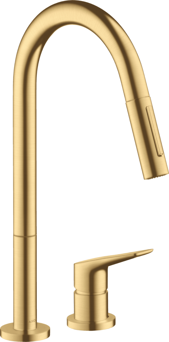 AXOR Citterio M 1.75 GPM 2-Spray Pull-Down 2-Hole Single-Handle Brushed Gold Optic Kitchen Faucet