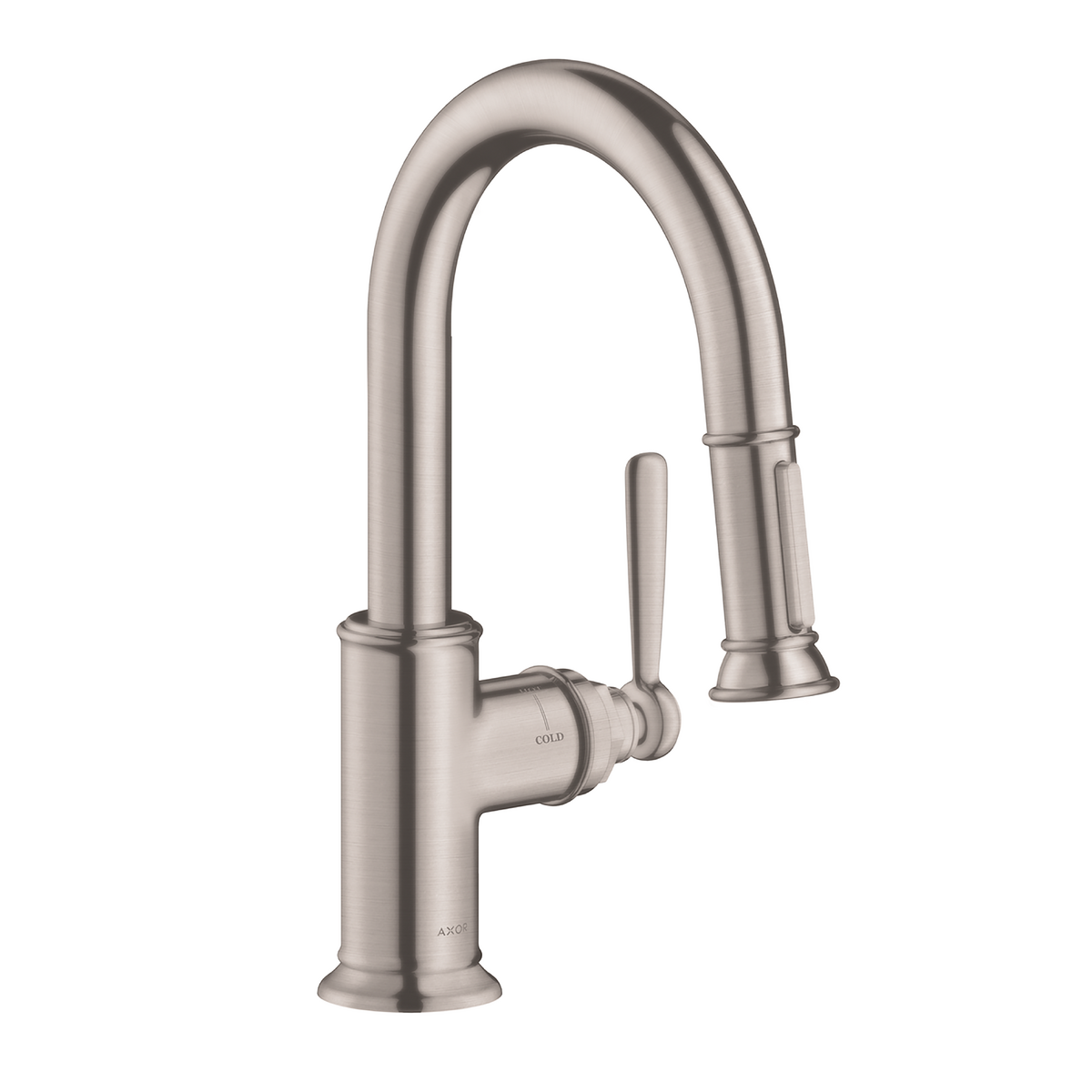 AXOR Montreux 1.75 GPM 2-Spray Pull-Down Steel Optic Prep Kitchen Faucet