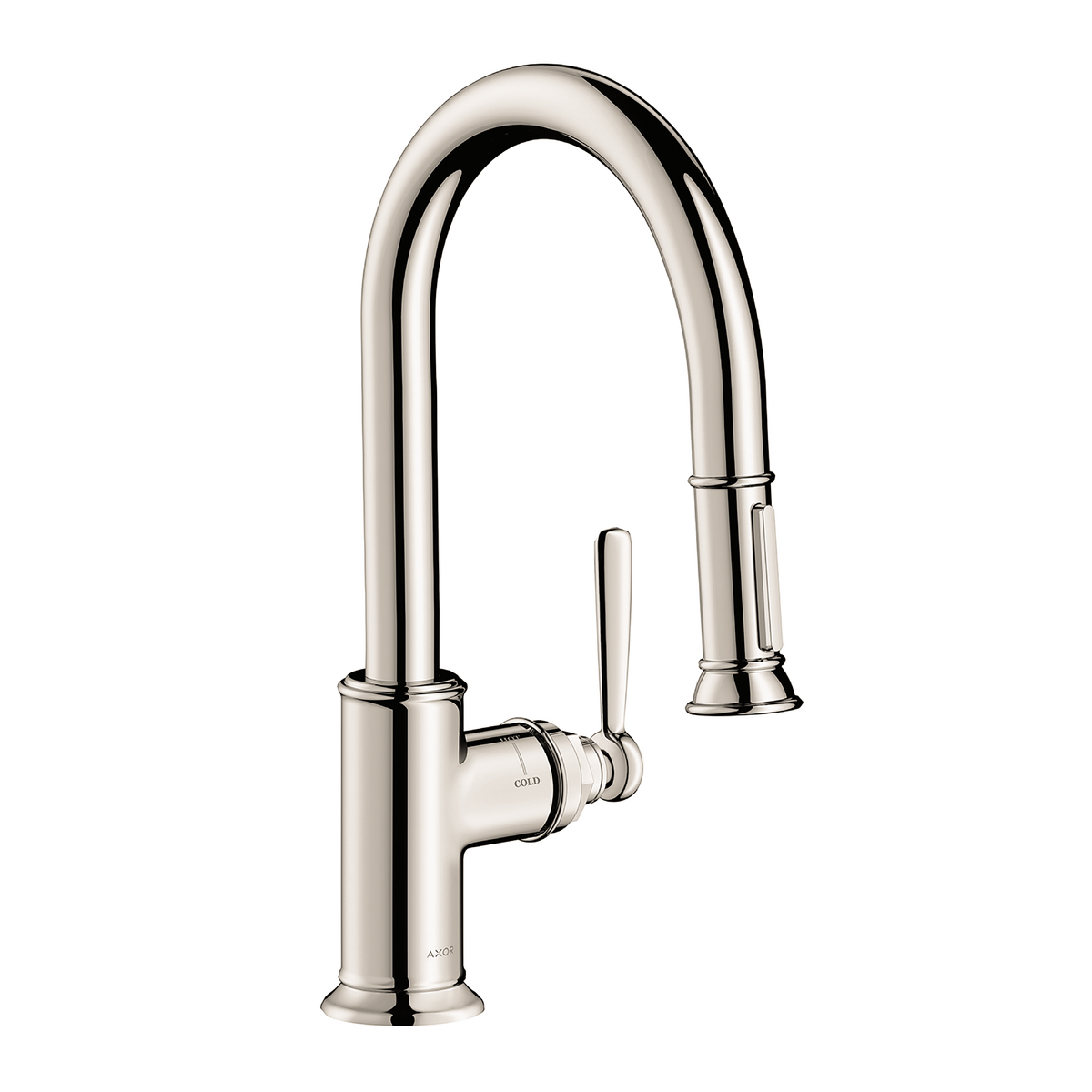 AXOR Montreux 1.75 GPM 2-Spray Pull-Down Polished Nickel Prep Kitchen Faucet
