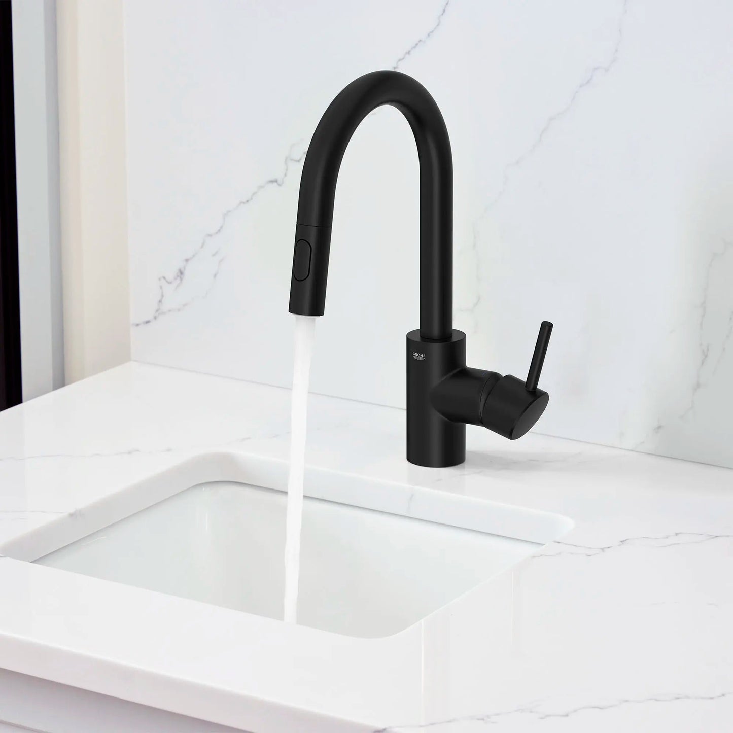 Grohe Concetto 1.75 GPM Single-Handle Pull Down Matte Black Prep Faucet