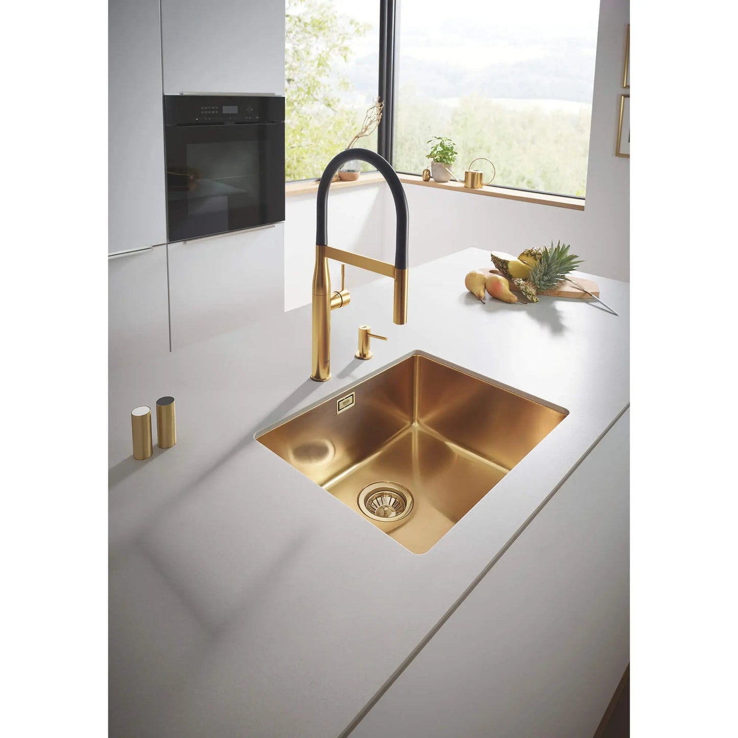 Grohe Universal Brass Head and Flange Brushed Cool Sunrise Cosmopolitan Soap Dispenser