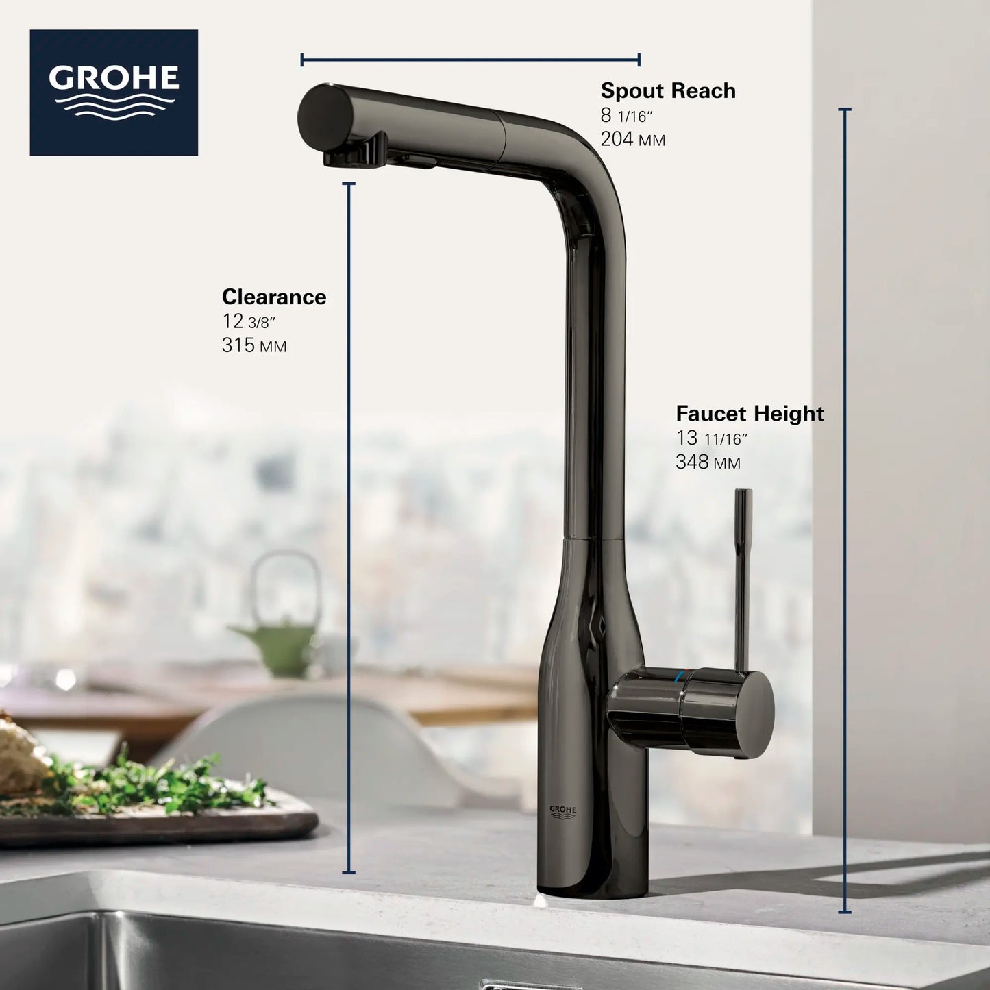 Grohe Essence 1.75 GPM Single-Handle Dual Spray Matte Black Pull-Out Faucet