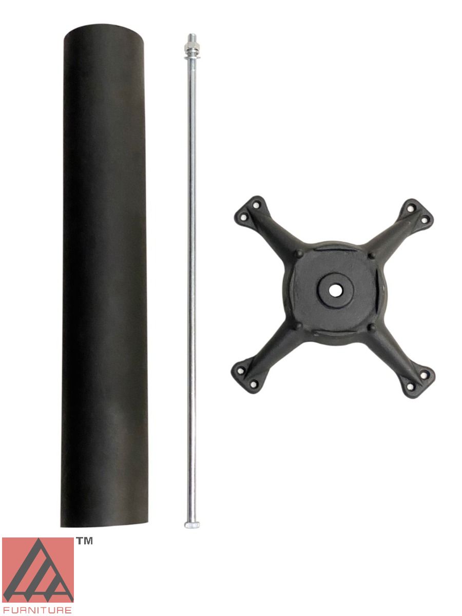 AAA Furniture 18" Black Cast Iron Table Base with Bar High Column+Rod