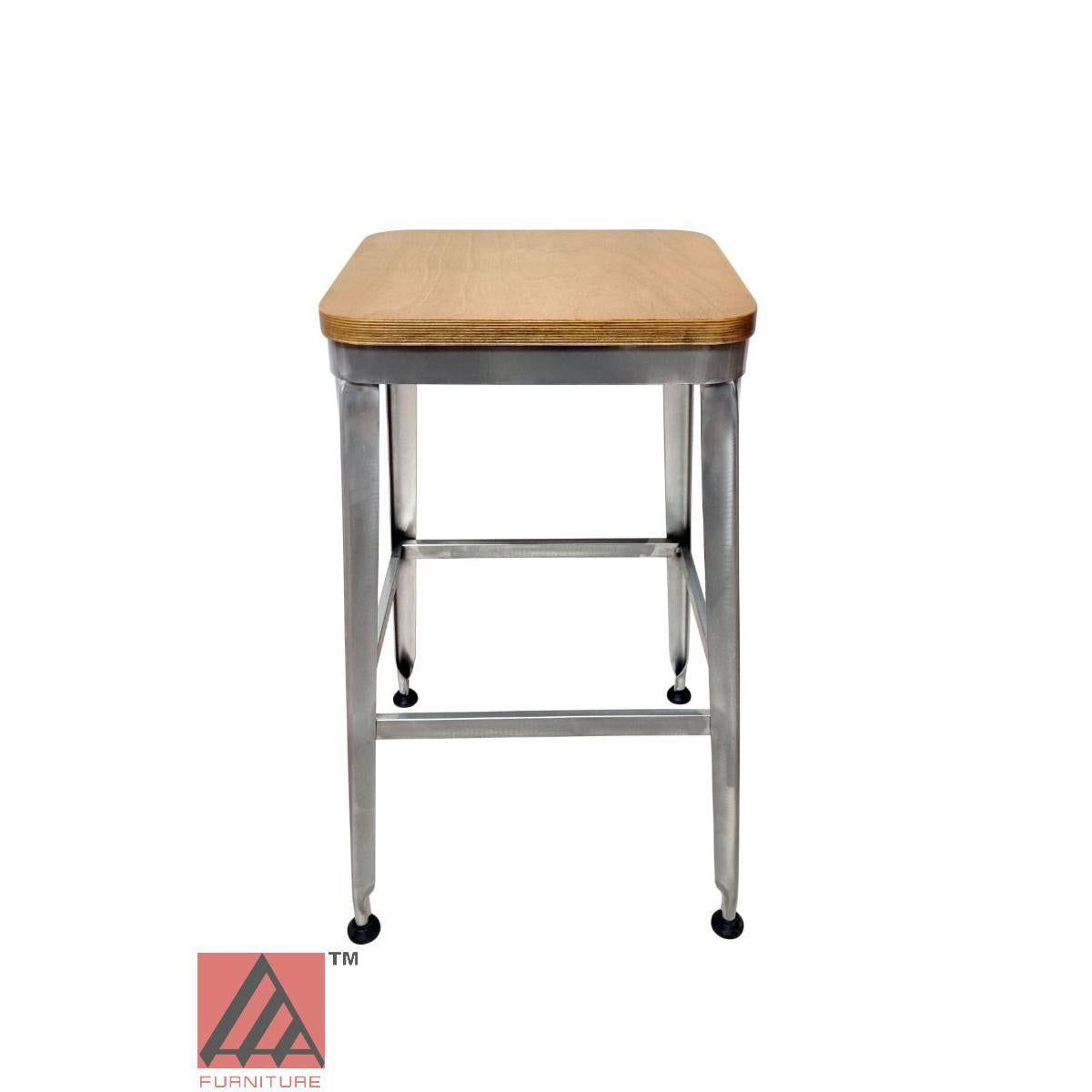 AAA Furniture 30" Galvanized Metal Frame No Back Barstool