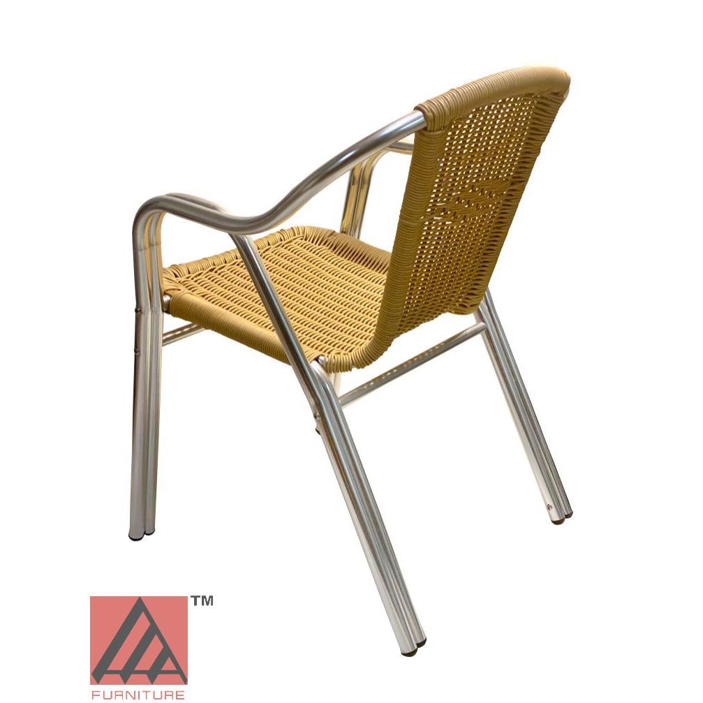 AAA Furniture 31" Aluminum Chair with Natural Plastic Rattan Seat