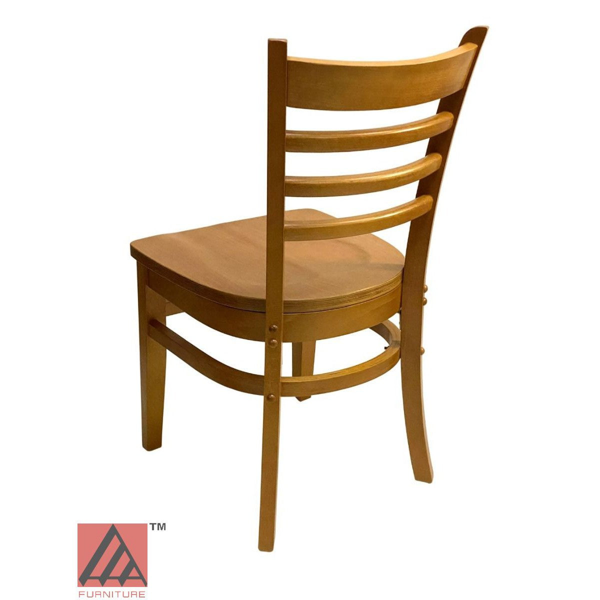 AAA Furniture Beech Ladder 33" Oak Wood Chair with Wood Seat