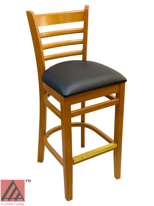 AAA Furniture Beech Ladder 43" Oak Bar Stool with Customer Owned Material Seat