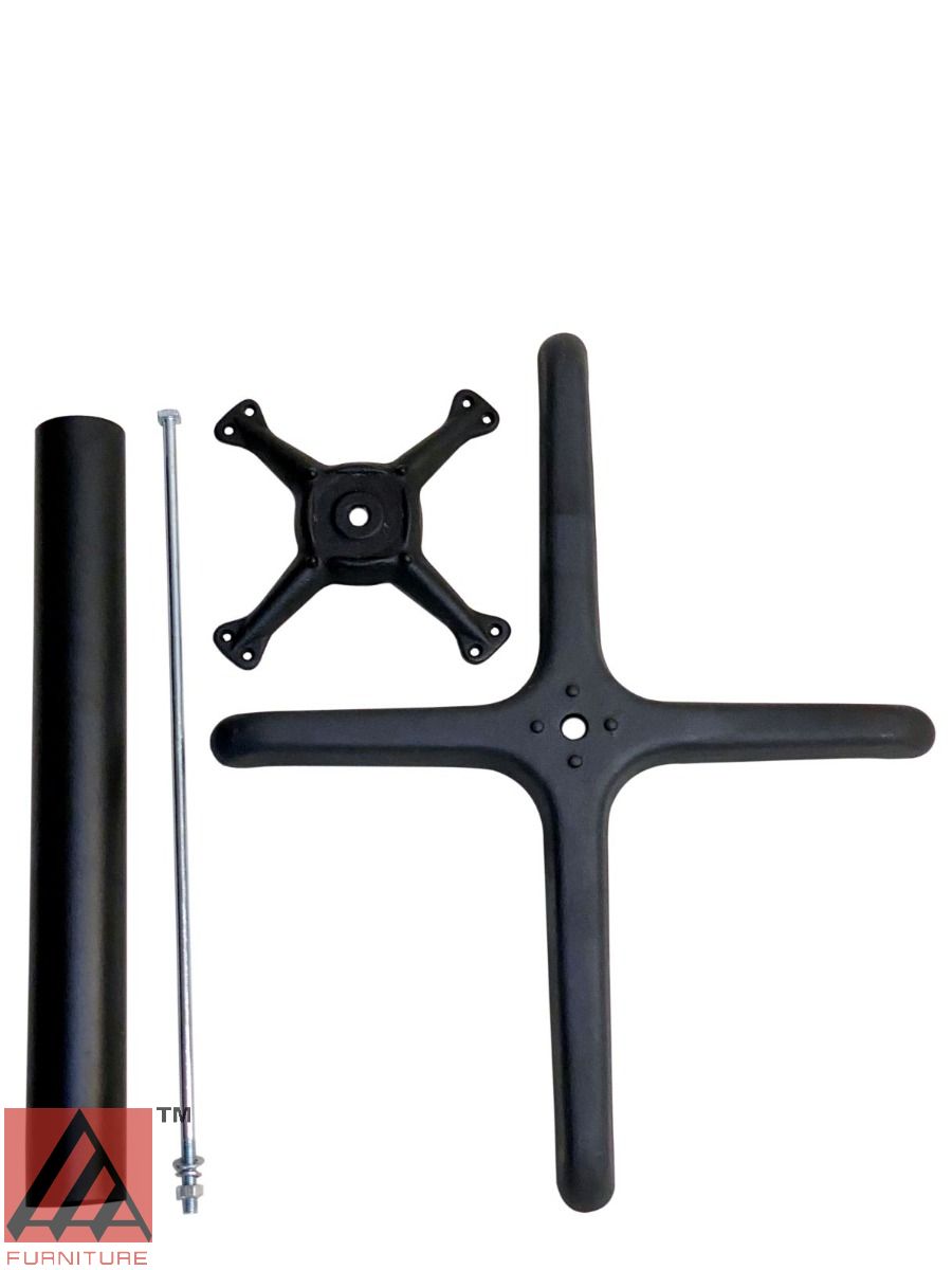 AAA Furniture Cross 24"x30" Black Cast Iron Table Base with Bar High Column+Rod