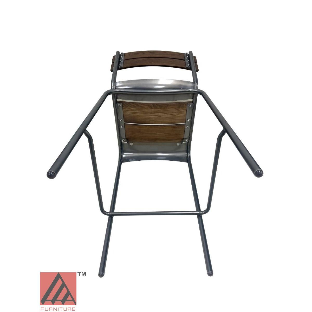 AAA Furniture Epic 40" Galvanized Metal Chair with Walnut Wood Seat