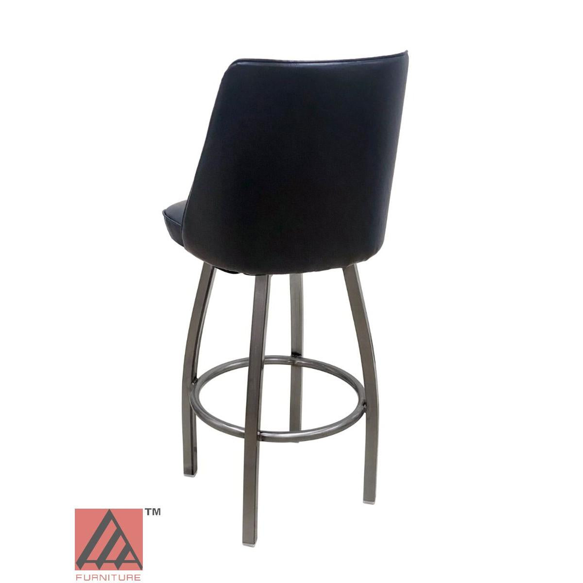AAA Furniture Single Ring Swivel 43" Clear Coat Metal Bar Stool with Bucket