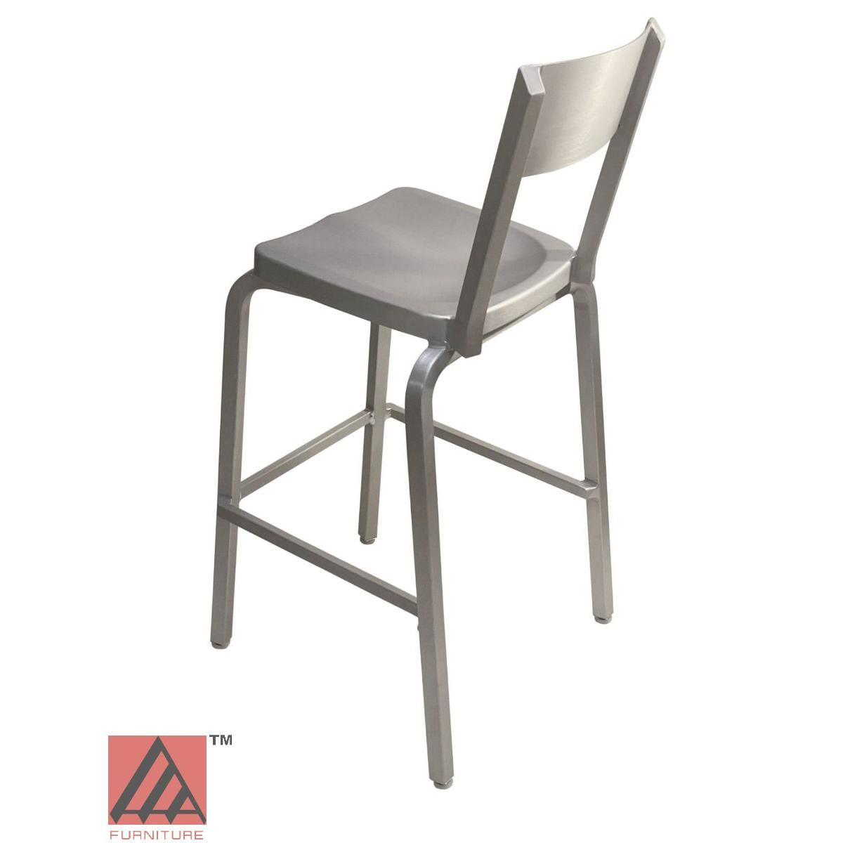 AAA Furniture Solid Back 33" Aluminum Bar Stool