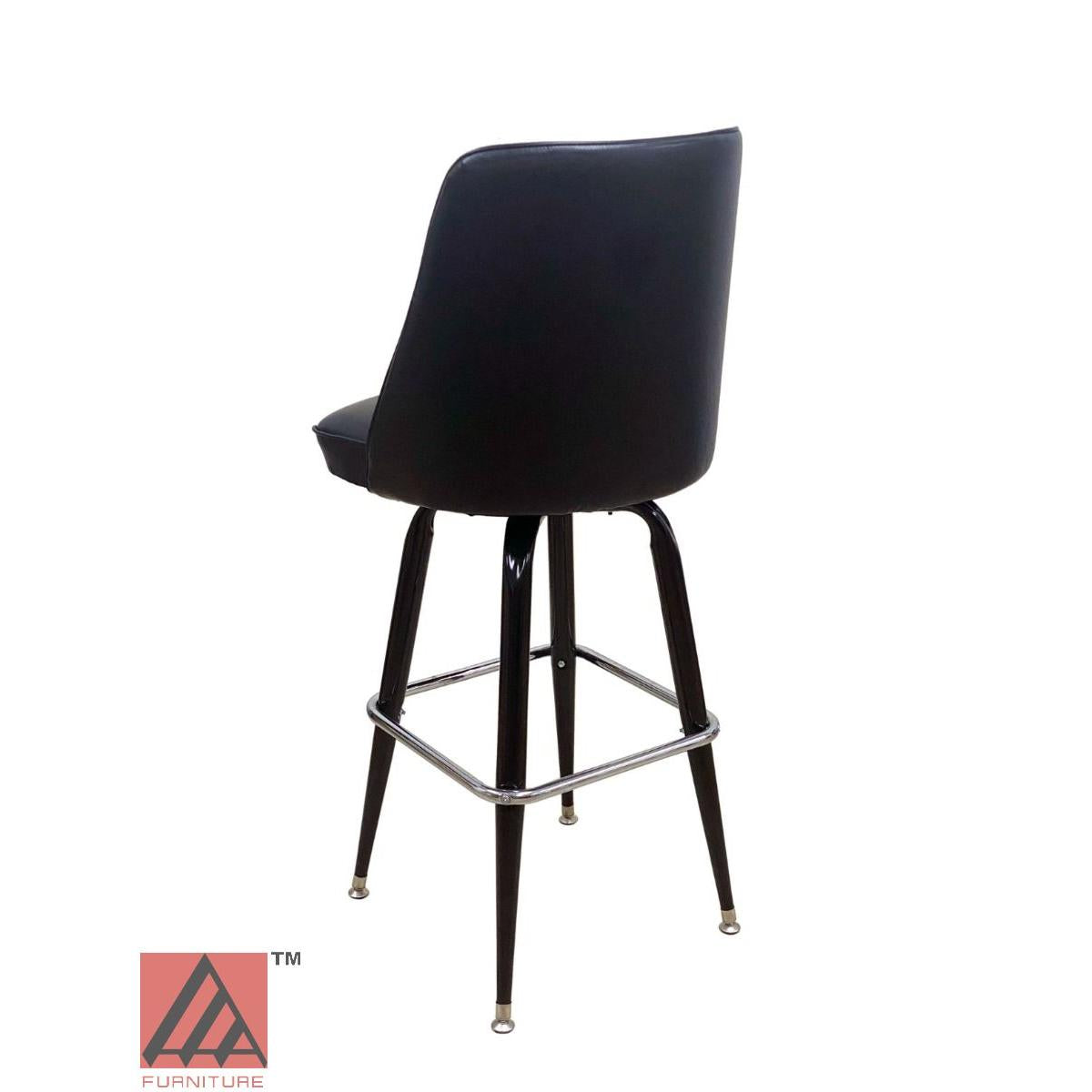 AAA Furniture Square Frame 43" Black Metal Bar Stool with Black Vinyl Seat