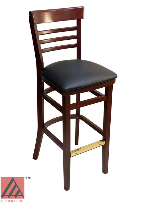 AAA Furniture Steakhouse 43" Mahogany Bar Stool with Customer Owned Material Seat
