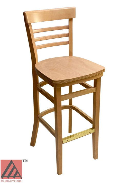 AAA Furniture Steakhouse 43" Natural Bar Stool with Wood Seat