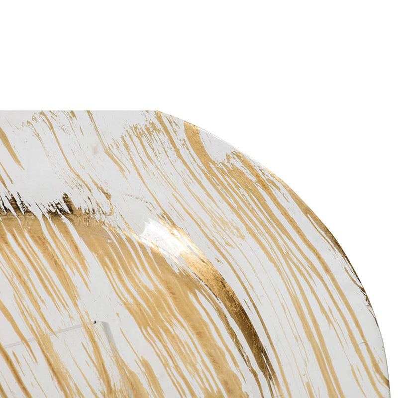 A&B Home 13" Bundle of 94 Gold Brushed Pattern Glass Charging Plate