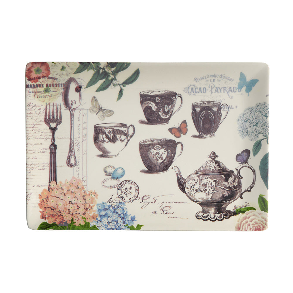 A&B Home 13" x 9" Bundle of 73 Lottie Rectangular Porcelain Serving Platter