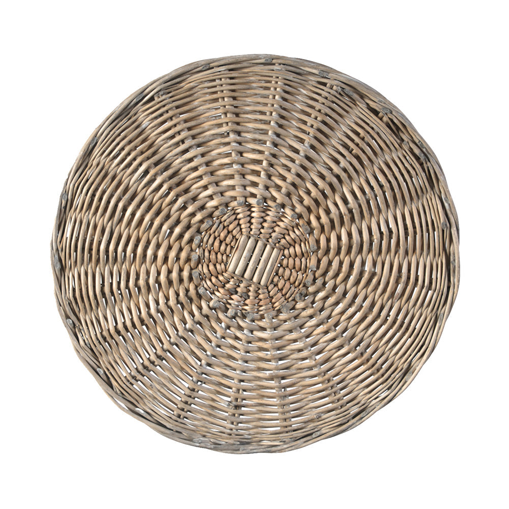 A&B Home 14" Bundle of 115 Round Brown Willow Weave Placemat