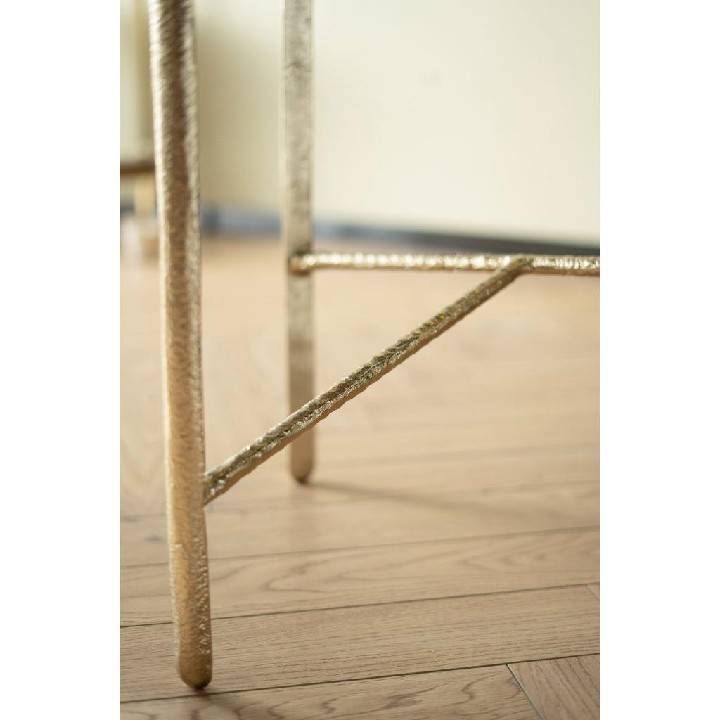 A&B Home 15" x 24" Bundle of 4 Round Clear Tabletop With Gold Legs End Table