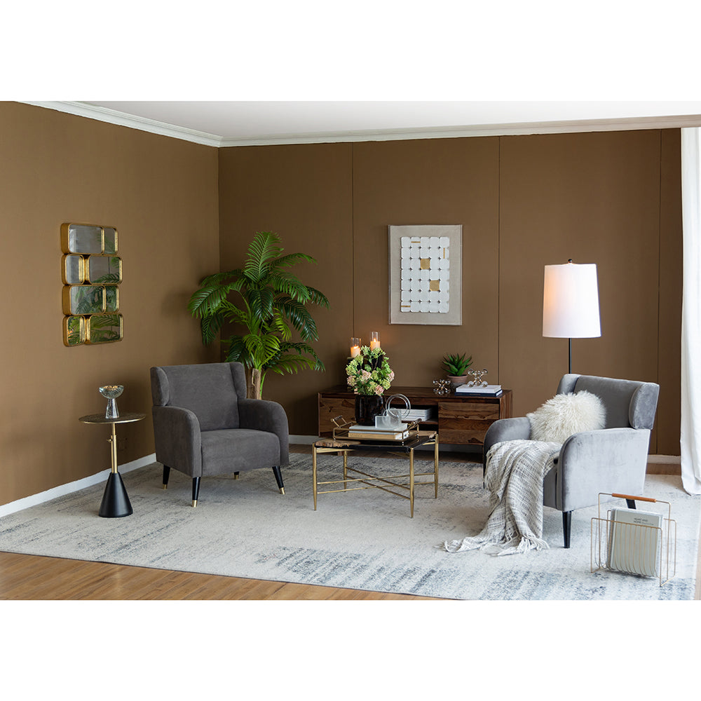 A&B Home 16" x 20" Bundle of 16 Round Gold Croco Design Tabletop With Black Pedestal Base Accent Table