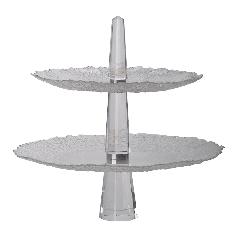 A&B Home 16" x 24" Bundle of 20 Orlinda Two-Tier Crystal Clear Serving Plates