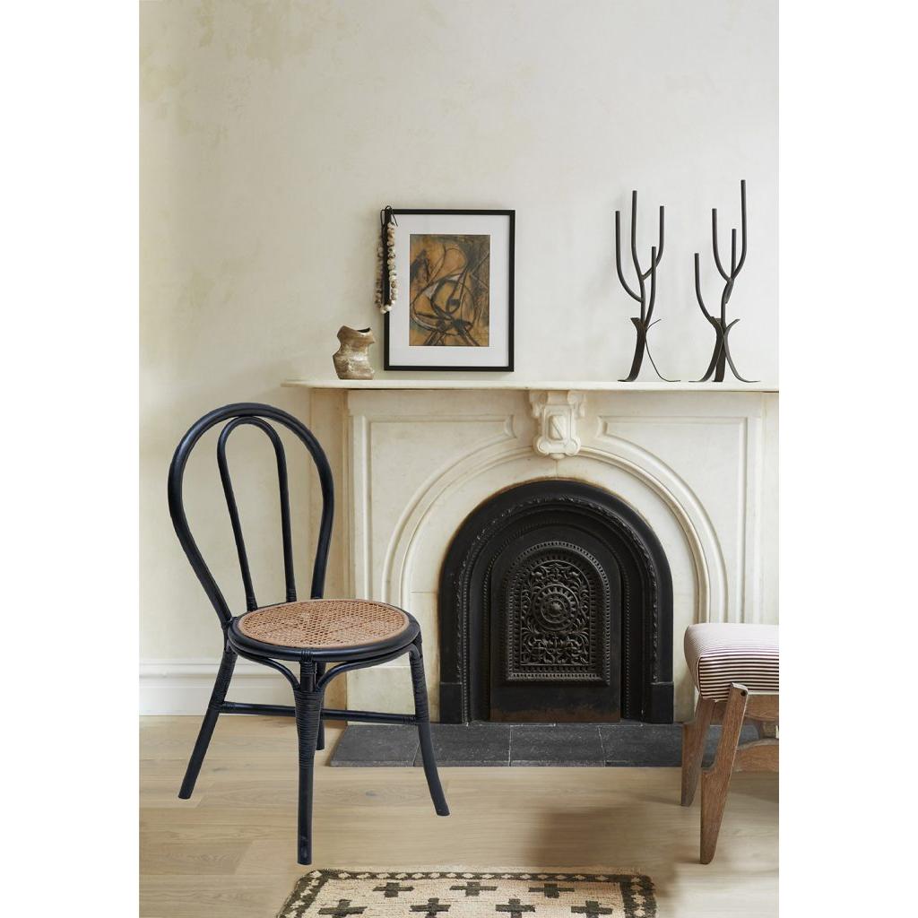 A&B Home 16" x 35" Bundle of 17 Black Rattan Dining Chair