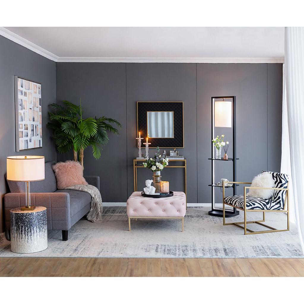 A&B Home 17" x 74" Bundle of 5 Vertical Two-Tiered Black Shelving Stand With Light