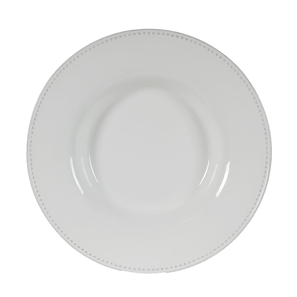 A&B Home 18" Bundle of 41 Louis Crown White Dinner Plate