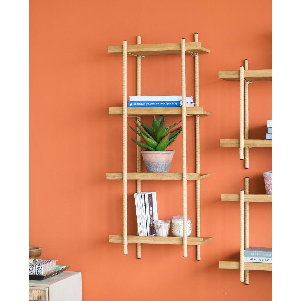 A&B Home 18" x 44" Bundle of 30 Natural Brown Four-Tiered Shelving