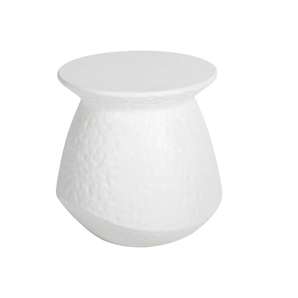 A&B Home 19" x 19" Bundle of 5 Round Ivory Tabletop With Concrete Side Table