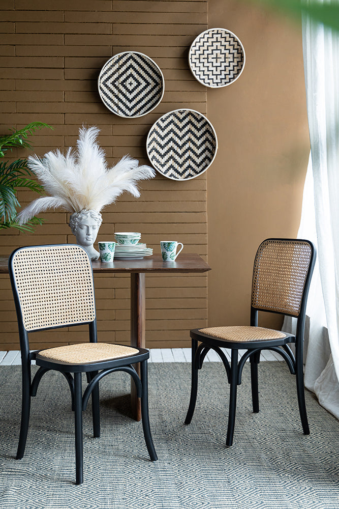 A&B Home 19" x 35" Set of Two Bundle of 6 Black Solid Beech Wood Frame Stackable Chairs