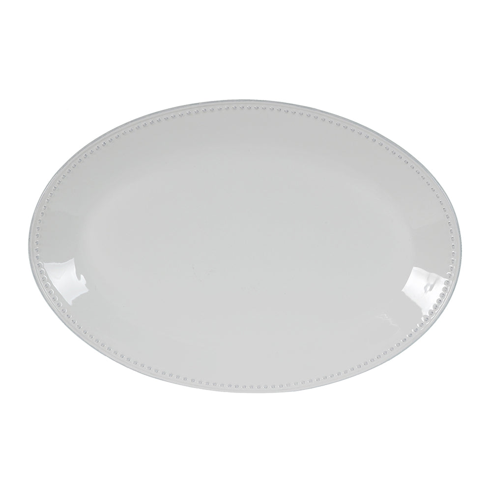 A&B Home 20" x 14" Bundle of 46 Glossy White Oval Serving Platter
