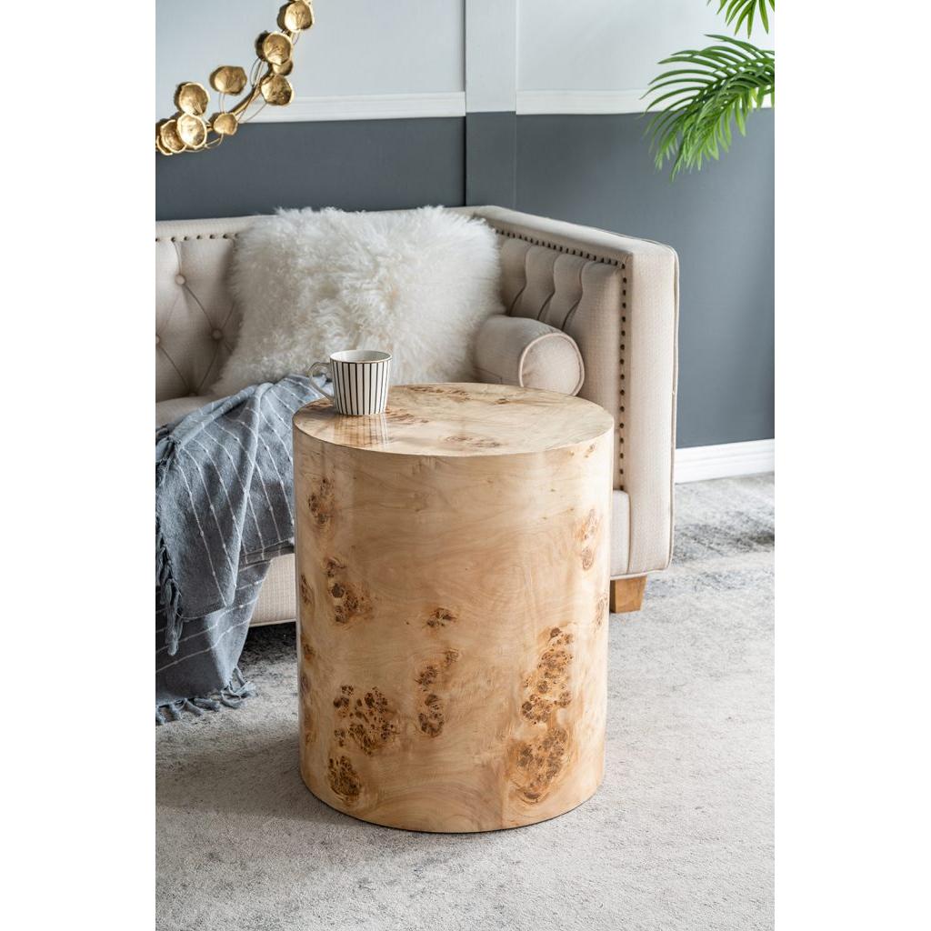 A&B Home 20" x 24" Bundle of 7 Cylinder Brown Burl Wood Side Table