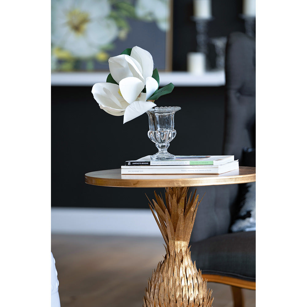 A&B Home 21" x 27" Bundle of 7 Round Gold Pineapple Table