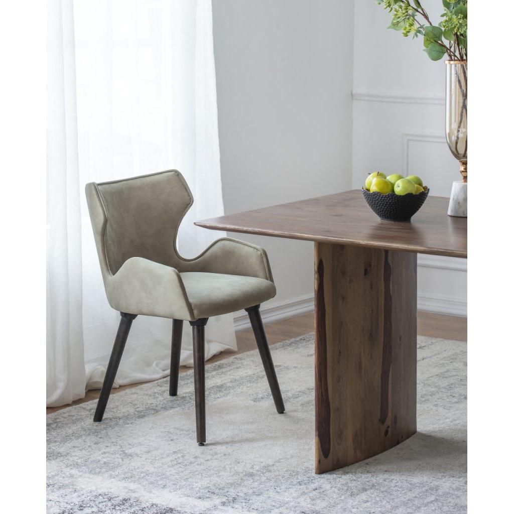 A&B Home 22" x 32" Set of Two Bundle of 7 Taupe With Dark Brown Rubberwood Legs Dining Chairs