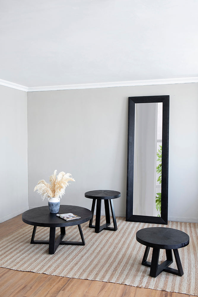 A&B Home 24" x 17" Bundle of 12 Round Black Coffee Table