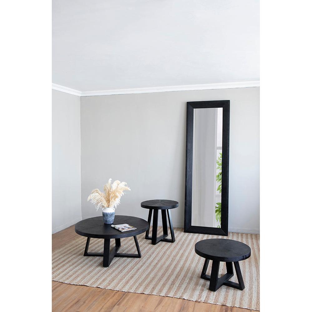 A&B Home 24" x 17" Bundle of 12 Round Black Coffee Table
