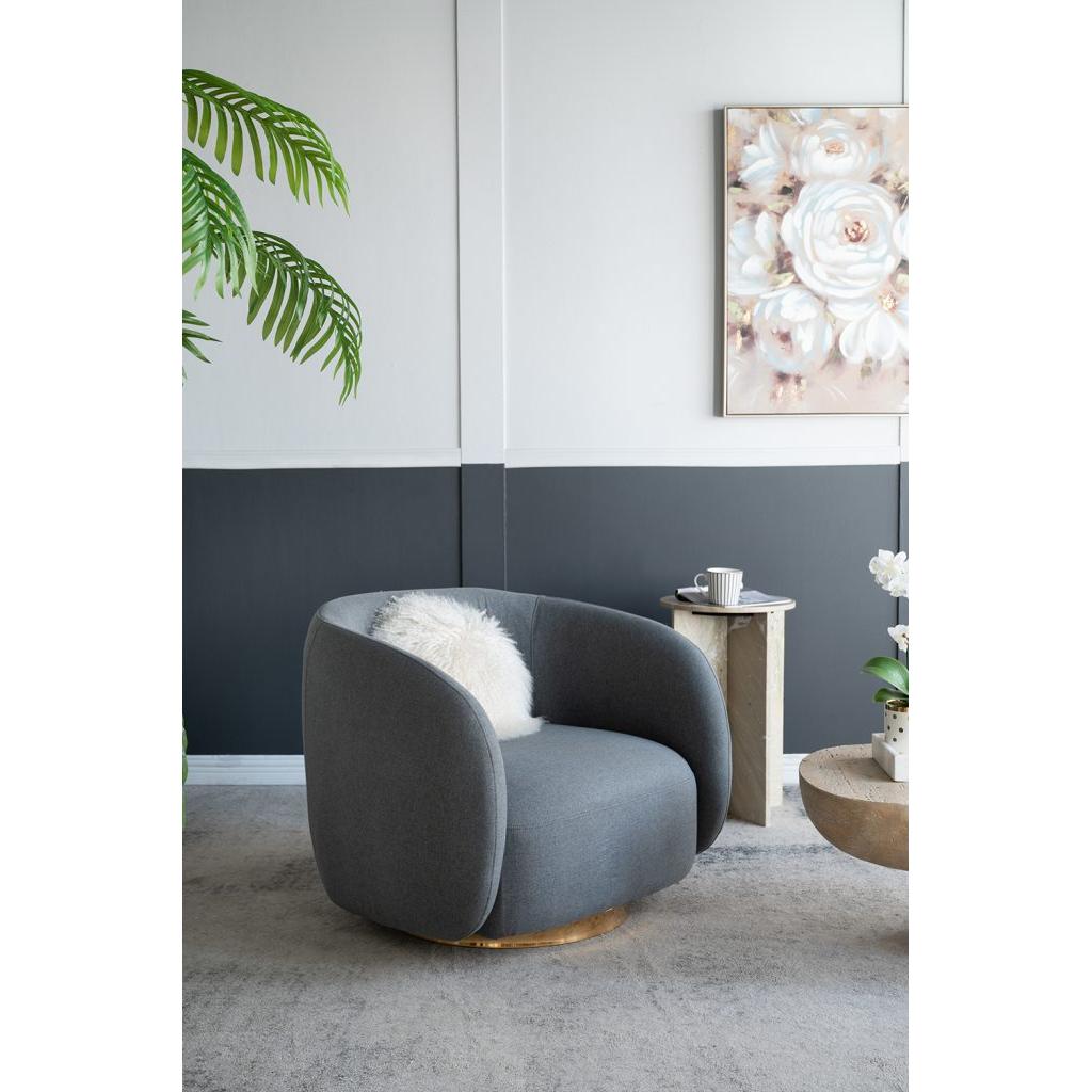 A&B Home 29" x 29" Bundle of 5 Gray Swivel Barrel Armchair