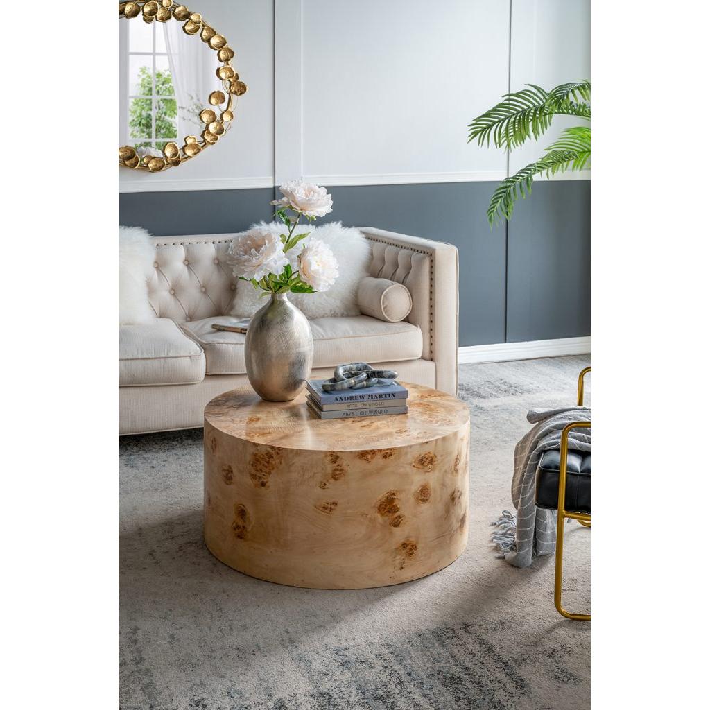 A&B Home 32" x 16" Bundle of 5 Round Burl Wood Coffee Table