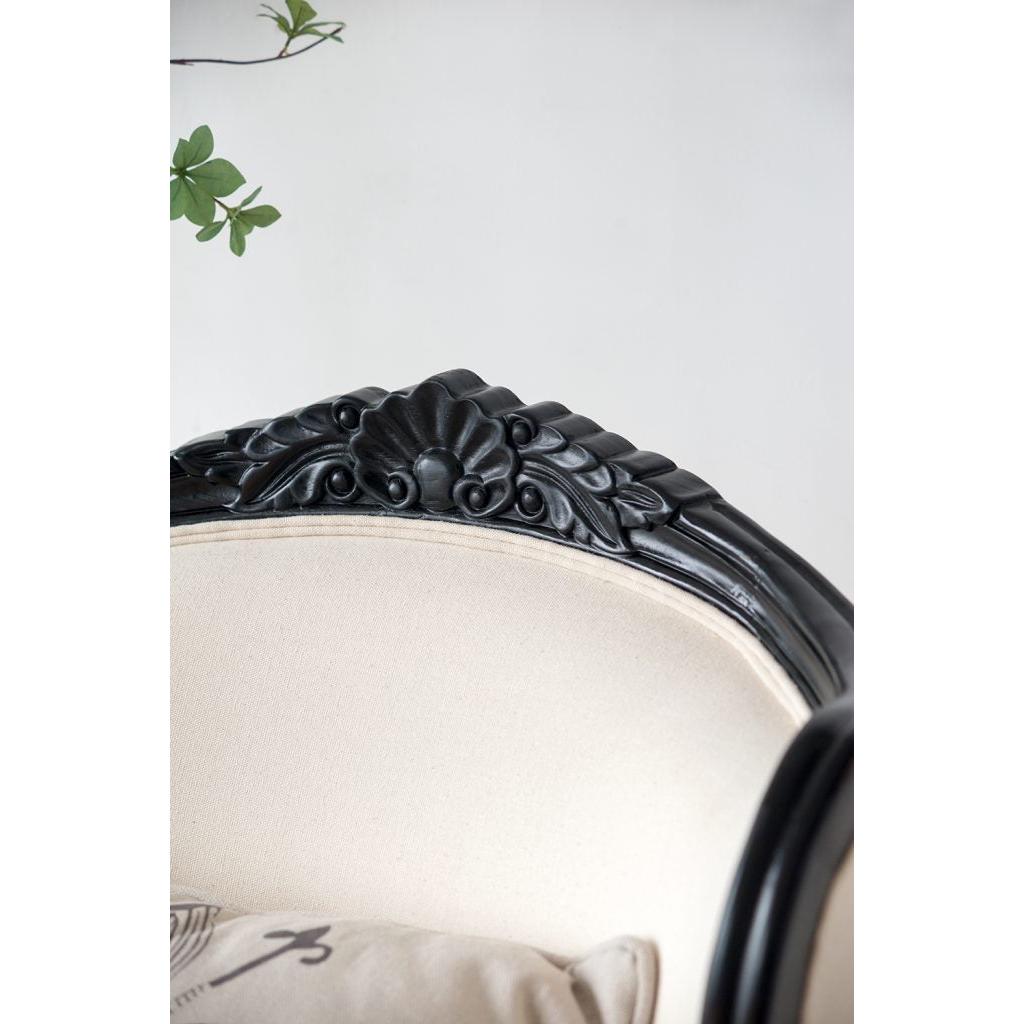 A&B Home 32" x 48" Bundle of 3 Two-Toned Black and White With Wingback Design Arm Chair