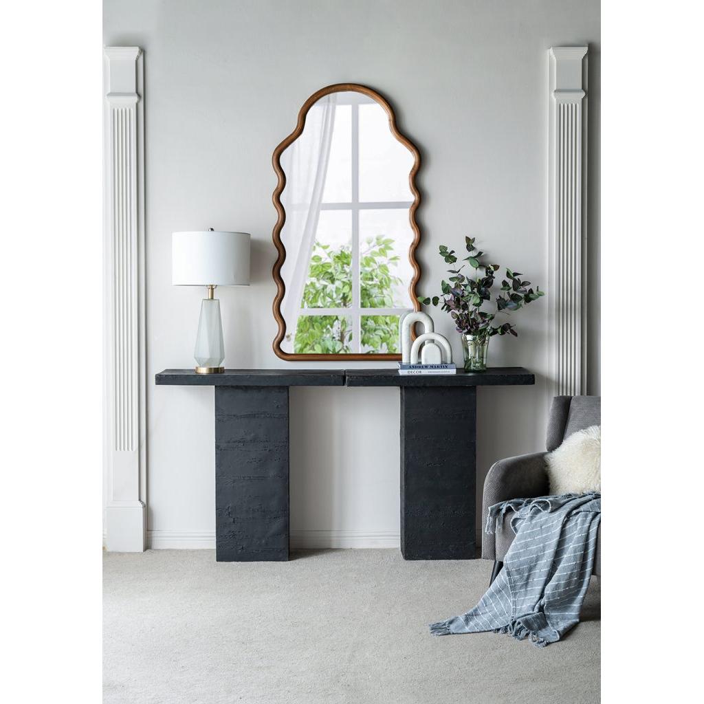 A&B Home 36" x 36" Bundle of 9 Square-Shaped Black Cement Coffee Table With Pedestal Base