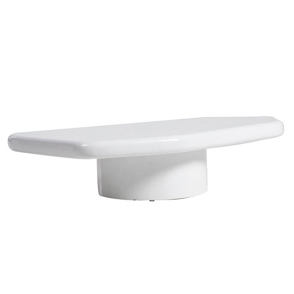 A&B Home 47" x 10" Bundle of 3 White Concrete Tabletop With Round Pedestal Coffee Table