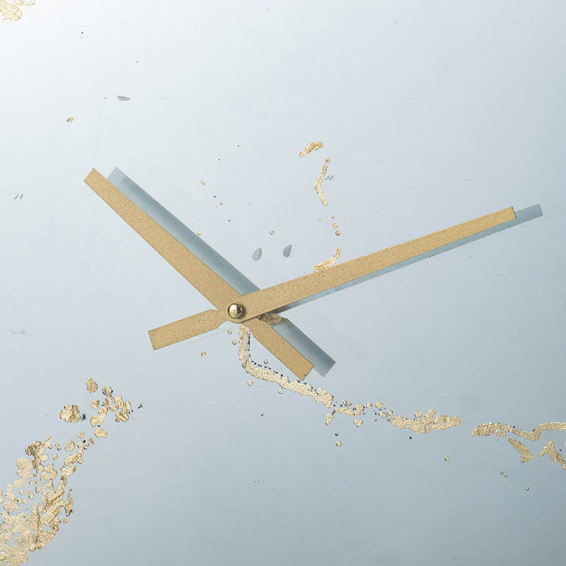 A&B Home 47" x 32" Bundle of 6 Rectangular Glass Tabletop With Polished Gold Time Clock Console Table