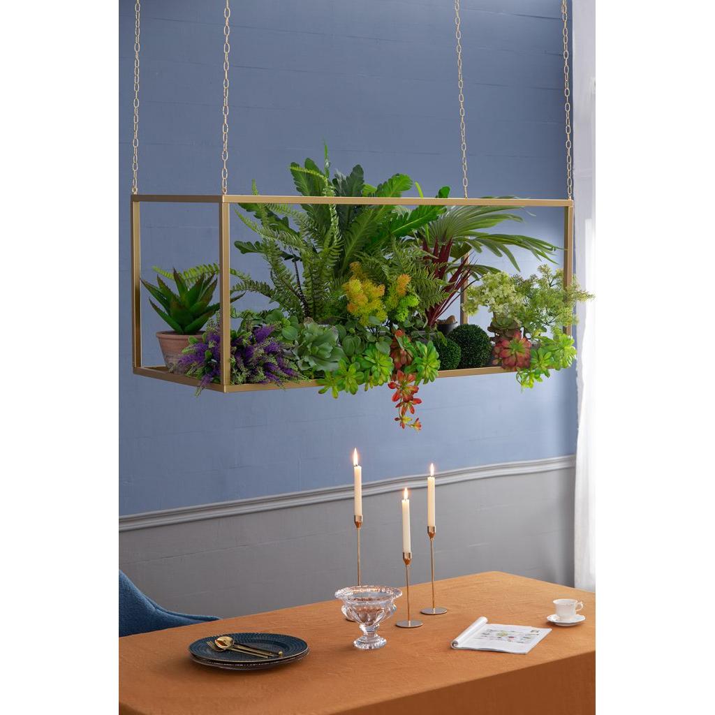 A&B Home 55" x 52" Bundle of 6 Rectangular Golden Iron Stand With Chain