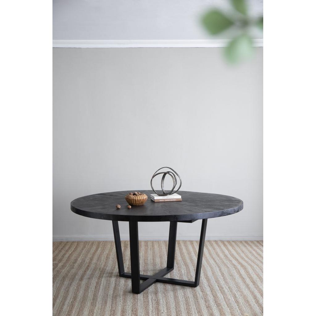 A&B Home 63" x 31" Bundle of 3 Round Black Dining Table