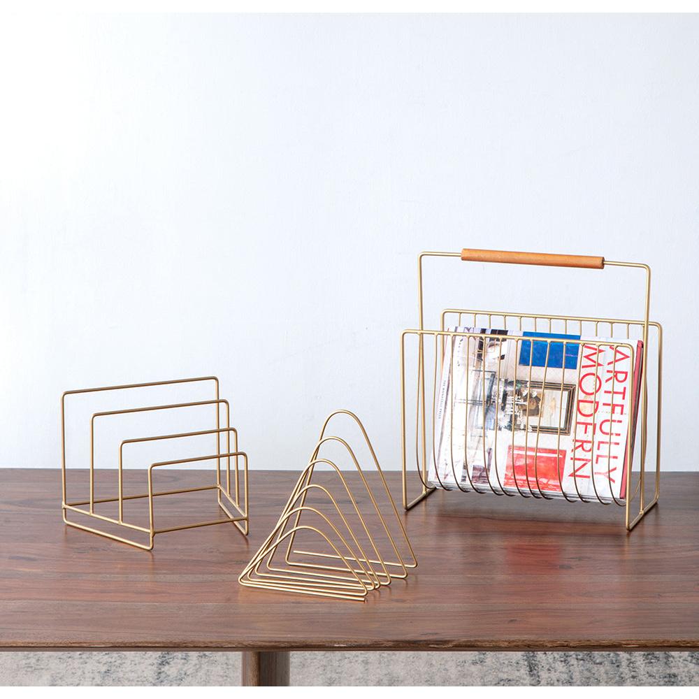 A&B Home 7" Bundle of 174 Gold Metal Magazine Rack