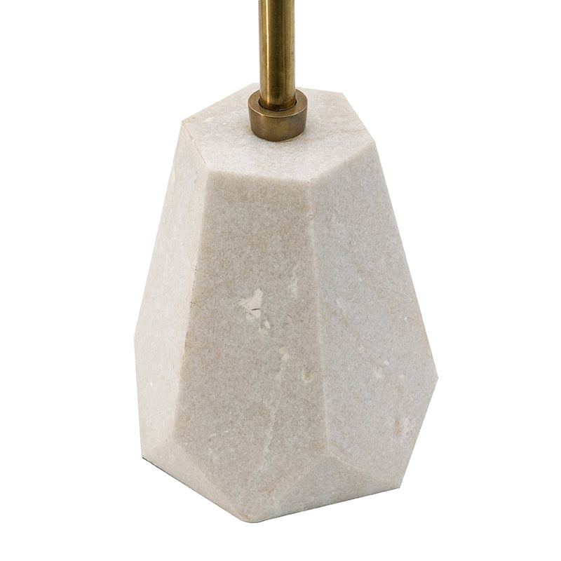 A&B Home 7" x 24" Bundle of 6 Unique Glass Tabletop With Gold Metal Body and Pentagonal White Marble Base
