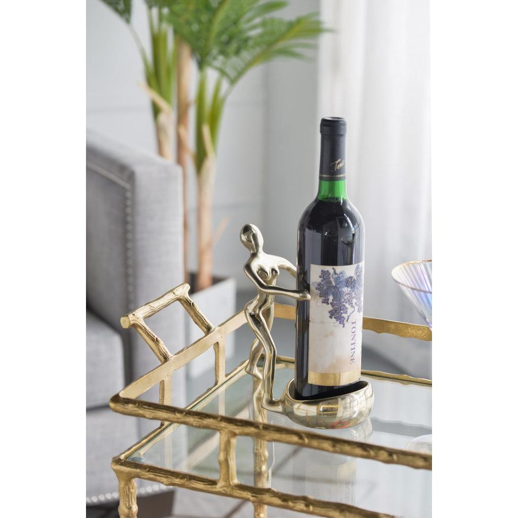 A&B Home 7" x 9" Bundle of 24 Polished Gold Wine Bottle Holder