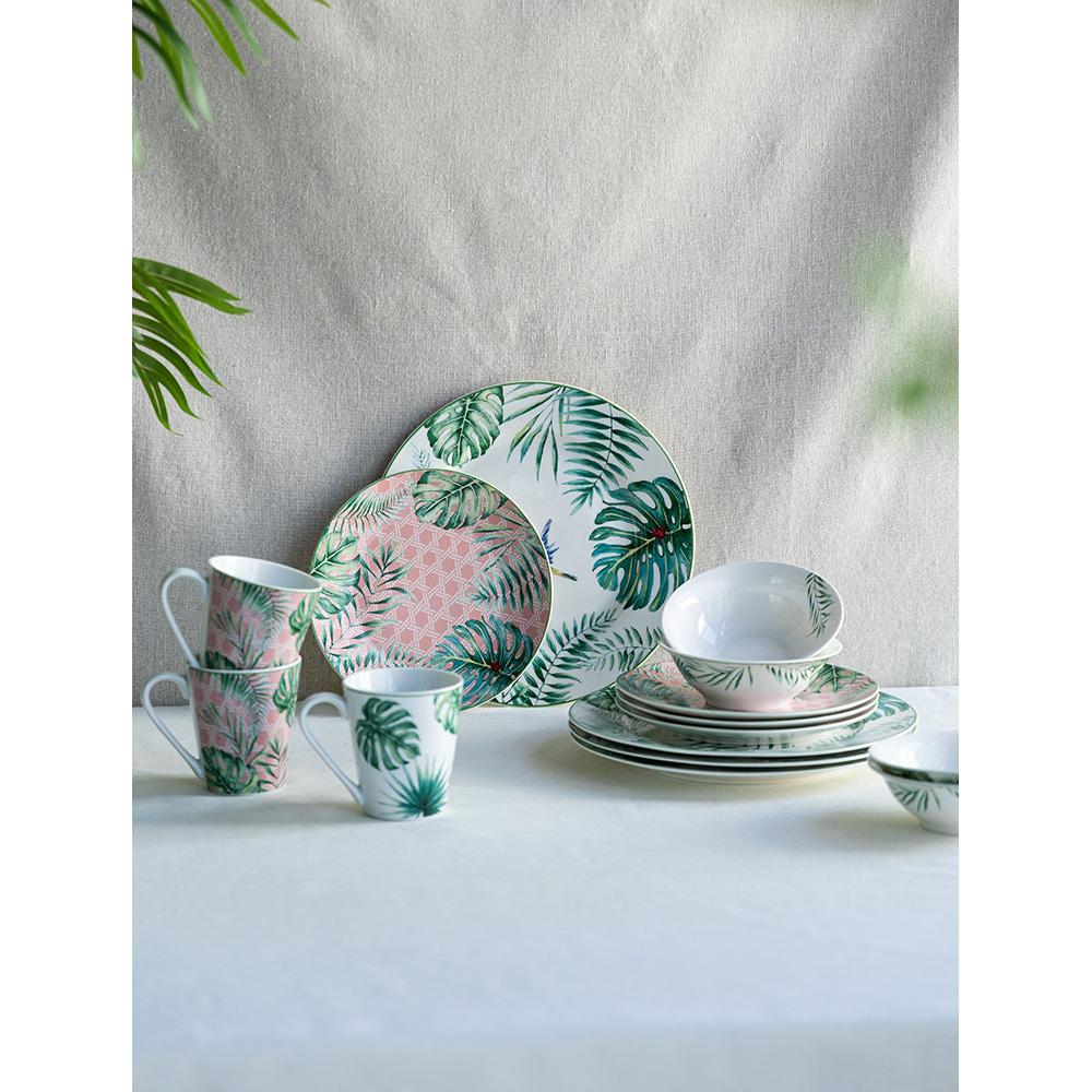 A&B Home 8" Bundle of 49 Set Of 4 Botanical Design Porcelain Round Salad Plates