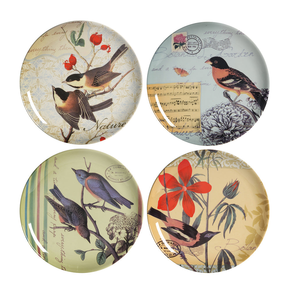 A&B Home 8" x 8" Bundle of 60 Lottie Bird Set Of Four Side Plates